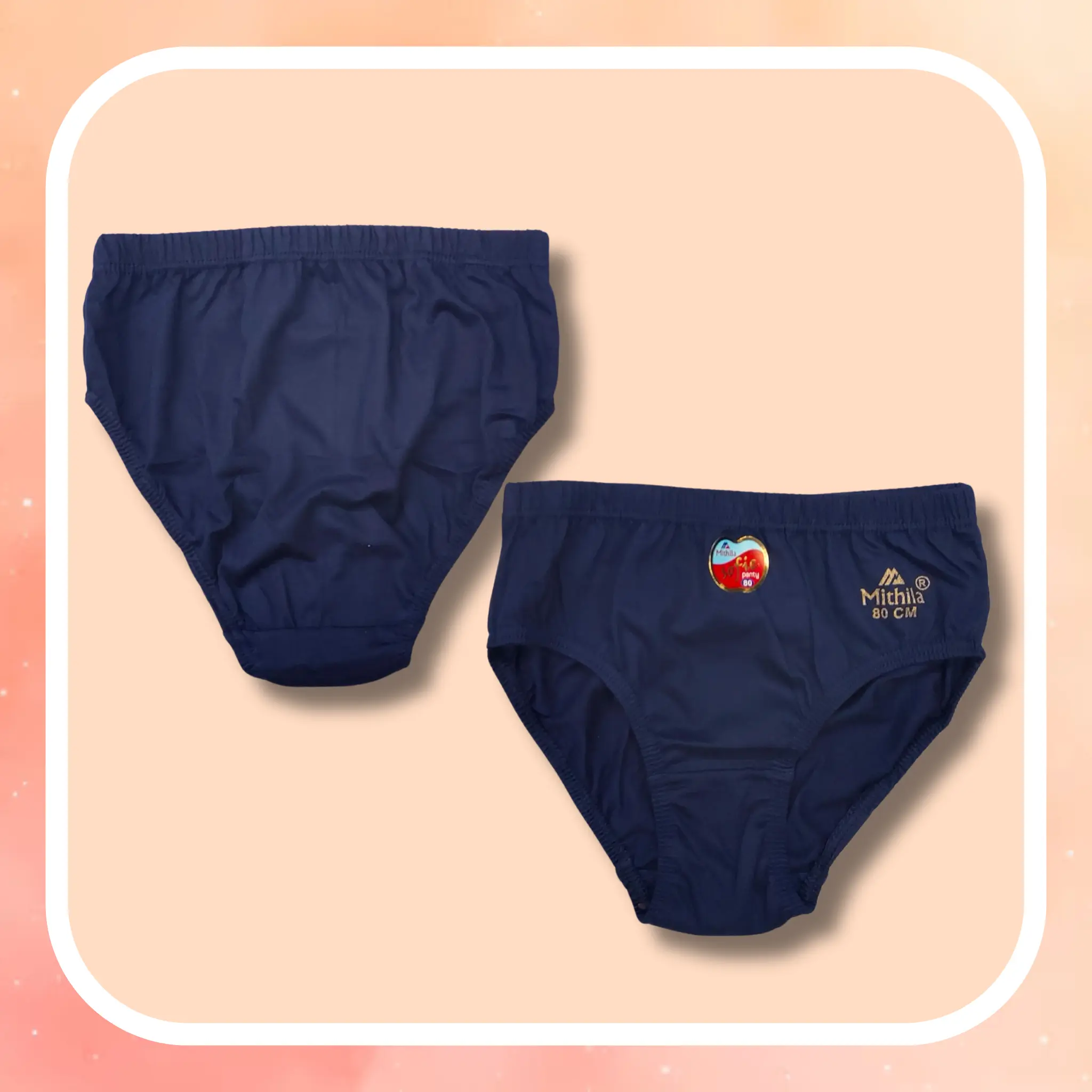 Mithila Sofie cotton panty in navy, size 80 CM printed on the garment